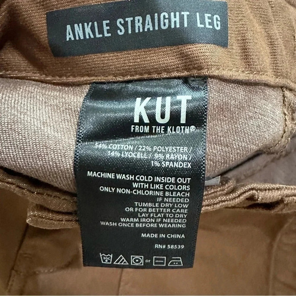 Kut From The Kloth Women's Brown Ankle Straight Leg Cargo Style Pants Size 0 NWT - Picture 6 of 8